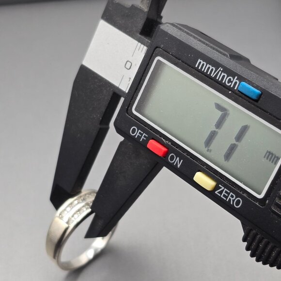 10k White Gold Diamond Channel Set Band Ring Size 10.25 NDI Signed Natural 4.05g - Picture 10 of 14